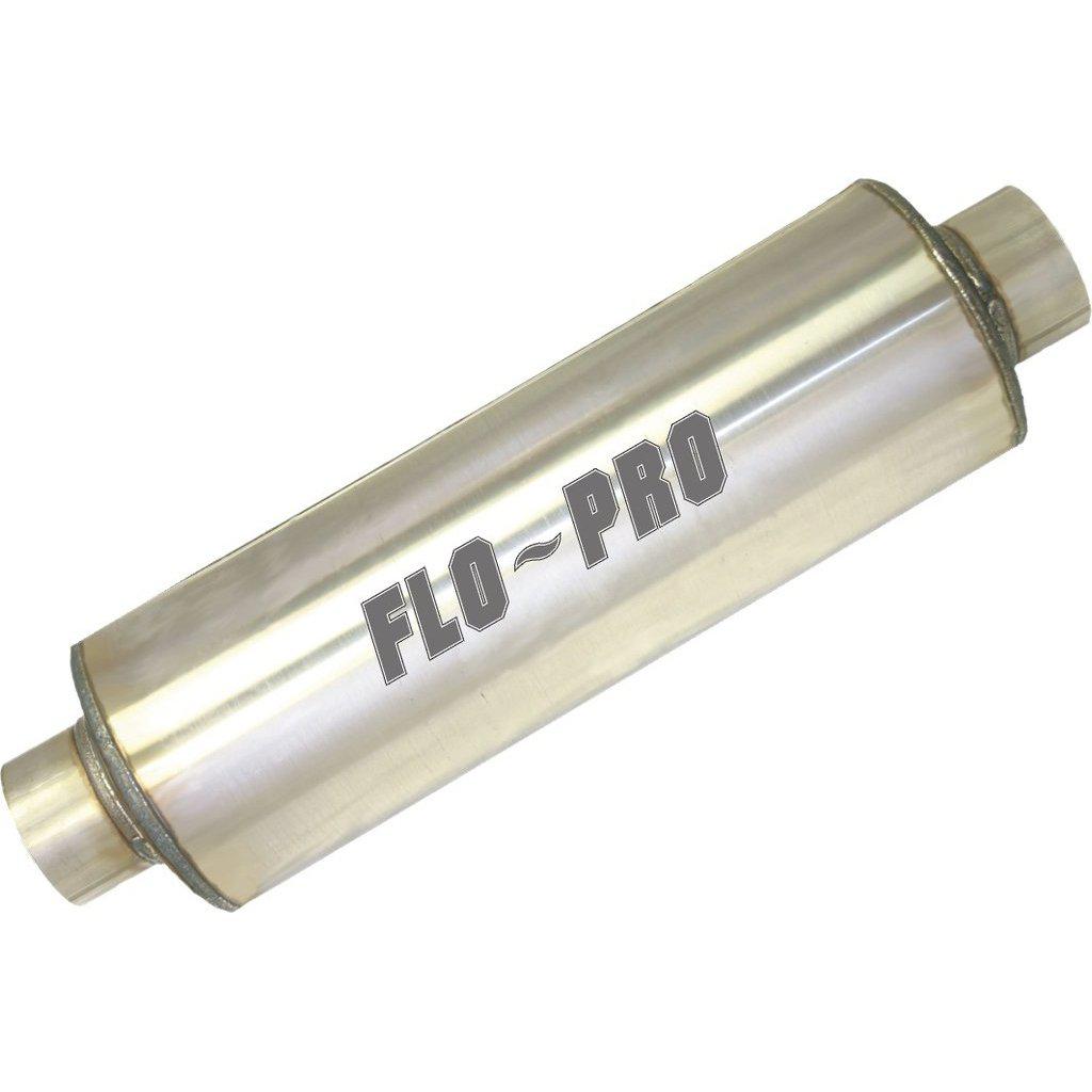 Universal Stainless 8" Round Fiberglass Packed Muffler (FLO-7195)-Muffler-Flo-Pro-Dirty Diesel Customs