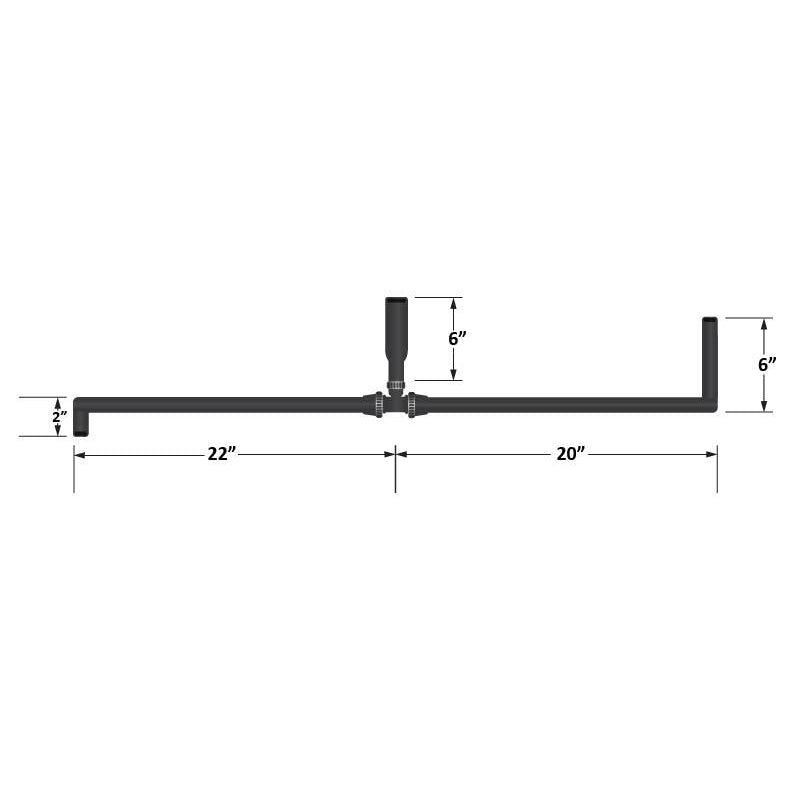 Universal pre-formed 5/8" hose with 90 degree ends and T-fitting (1" ID on the T) (FPE-34258-A)-Coolant Hose Kit-Fleece Performance-Dirty Diesel Customs